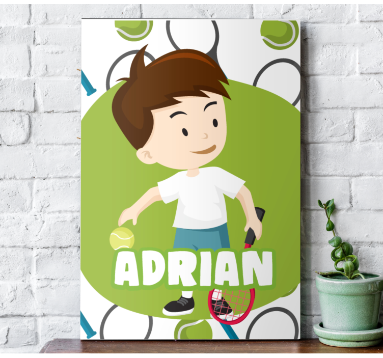 Personalised serve tennis ball nursery canvas - TenStickers