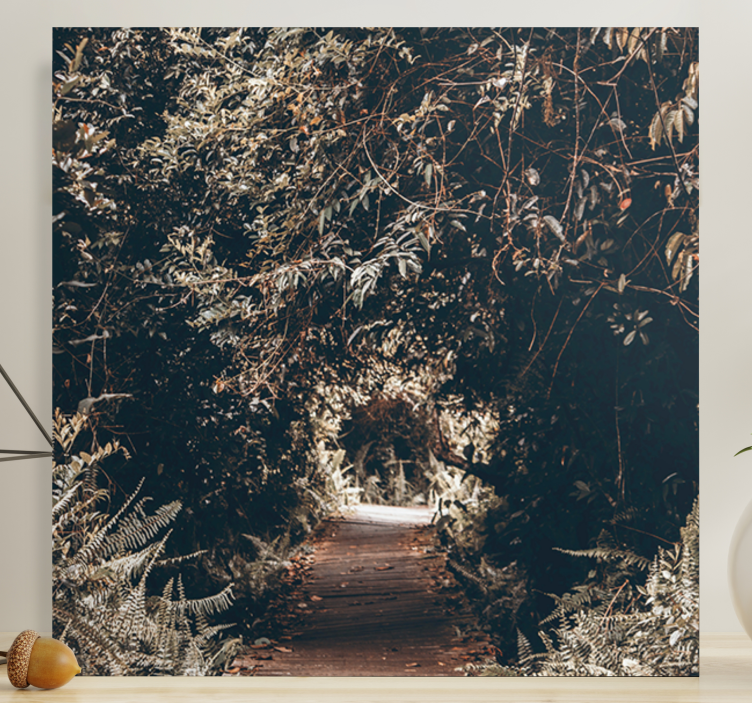 Tree canvas wall art wooded pathway - TenStickers
