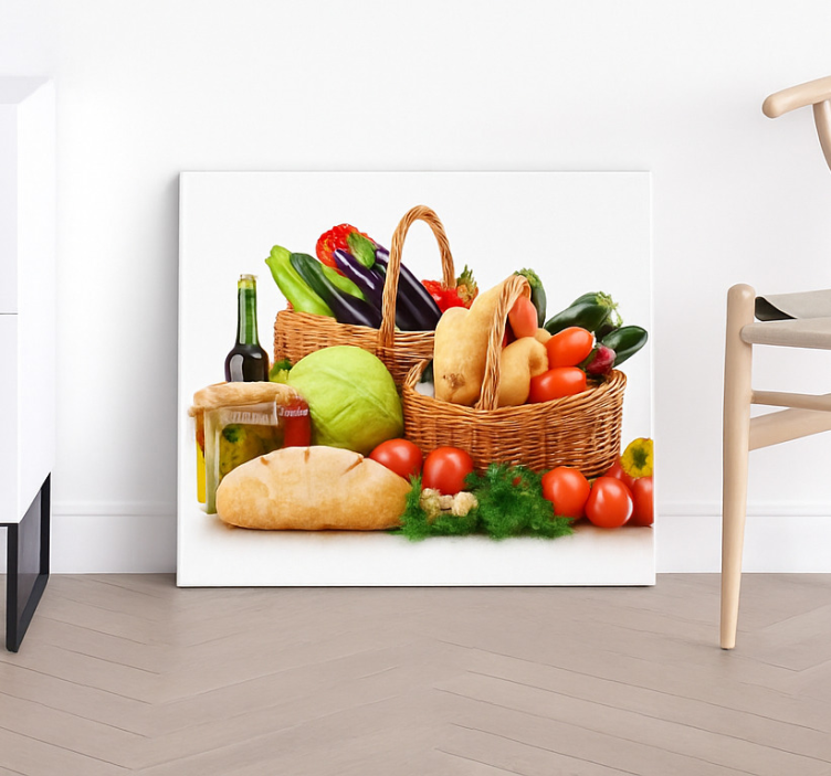 Vegetables in a basket kitchen prints - TenStickers