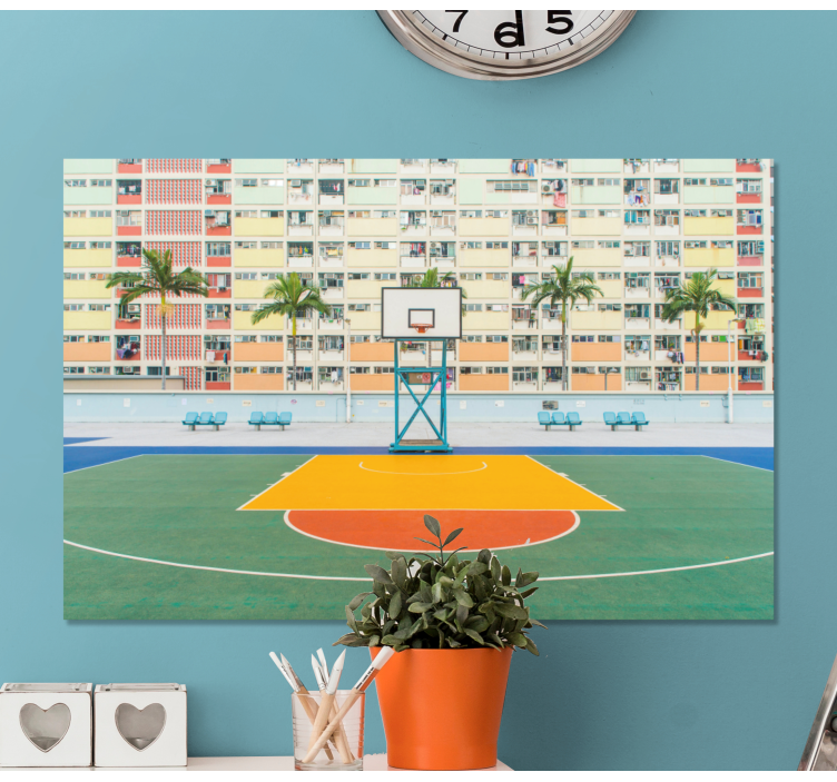 VIBRANT BASKETBALL COURT sports canvas art - TenStickers