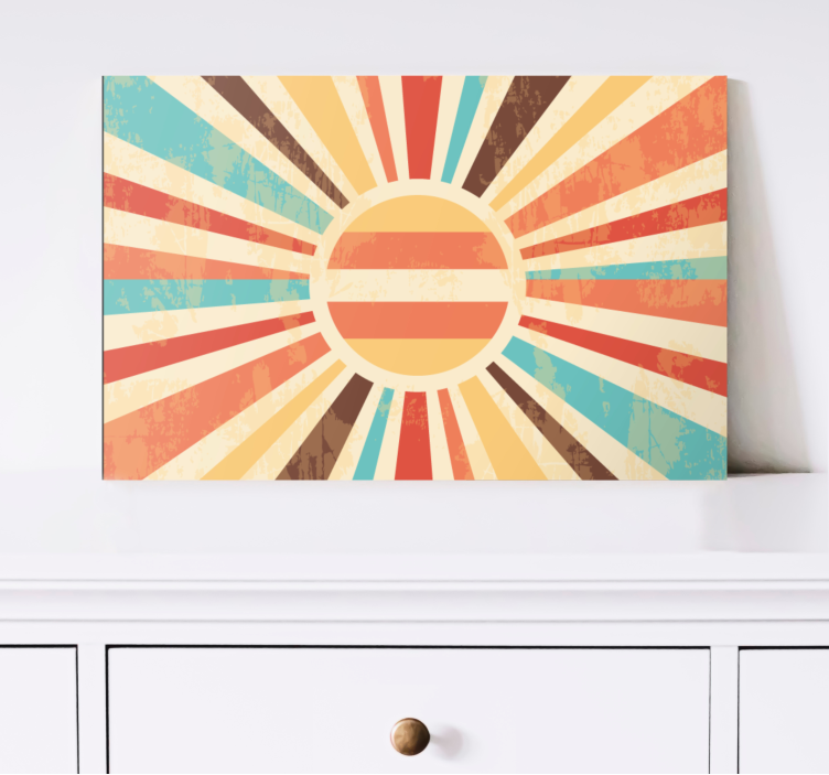 Vibrant Radiating Sun abstract wall art  1 - TenStickers