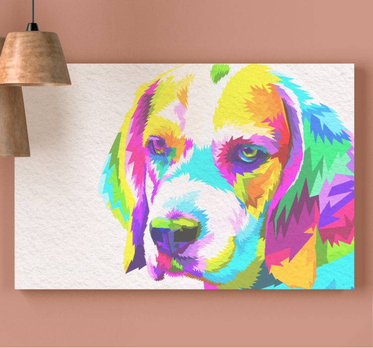 Watercolor beagle dog canvas prints - TenStickers
