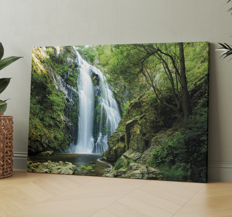 Waterfall in Forest wall art canvas - TenStickers