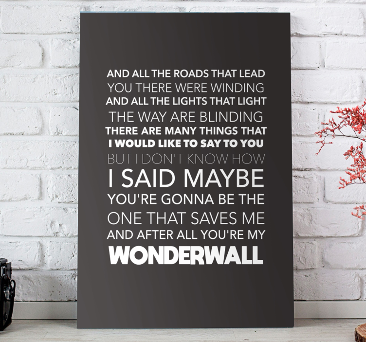 Wonderwall Song lyrics Music canvas art - TenStickers