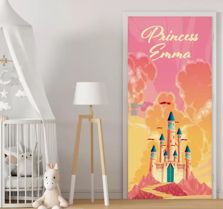 3D fairytale castle  door sticker - TenStickers