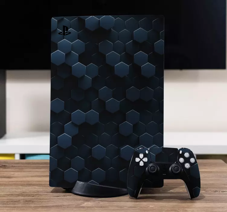 3D hexagon PS5 vinyl sticker - TenStickers