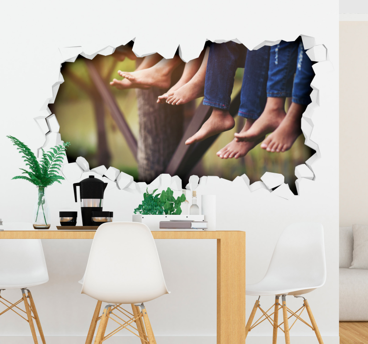 Personalised photo on hole living room 3d wall sticker - TenStickers