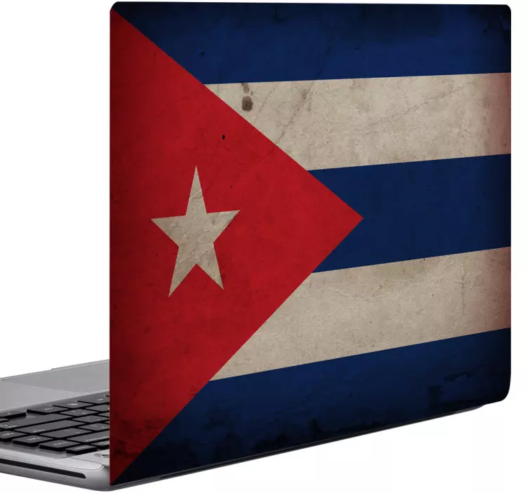 Cuba country flag laptop sticker - TenStickers