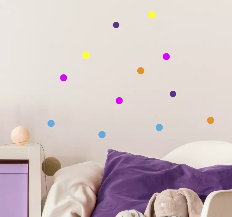 Geometric wall sticker colorful dot patterns - TenStickers