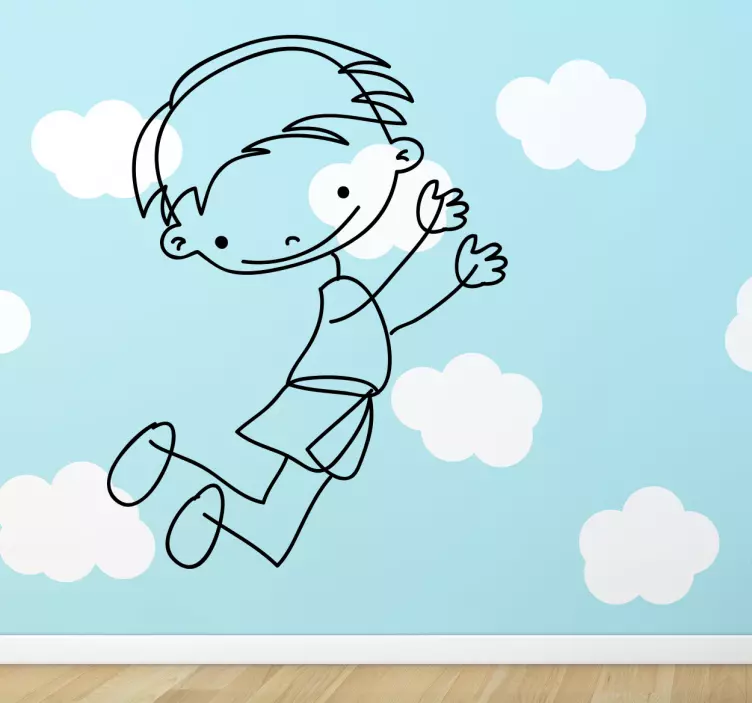 Boy Jumping Sticker - TenStickers