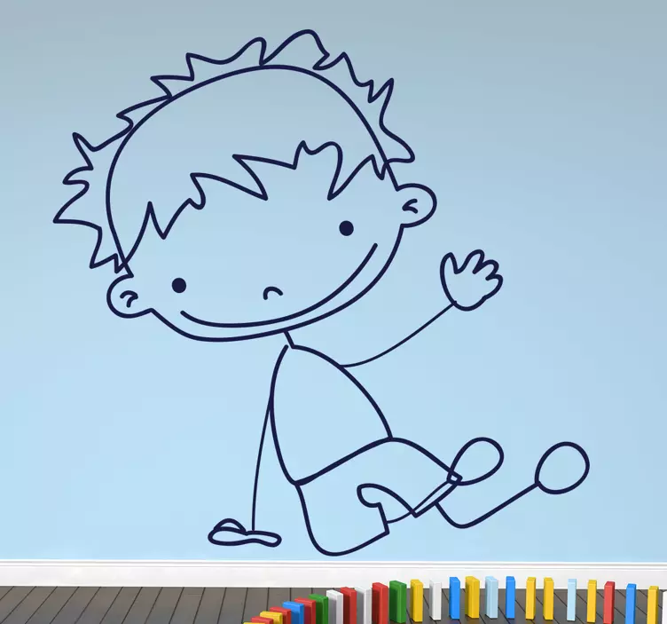 Boy Sitting on Floor - TenStickers