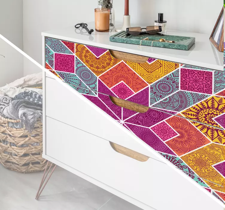 Paisley Mosaic  furniture sticker - TenStickers
