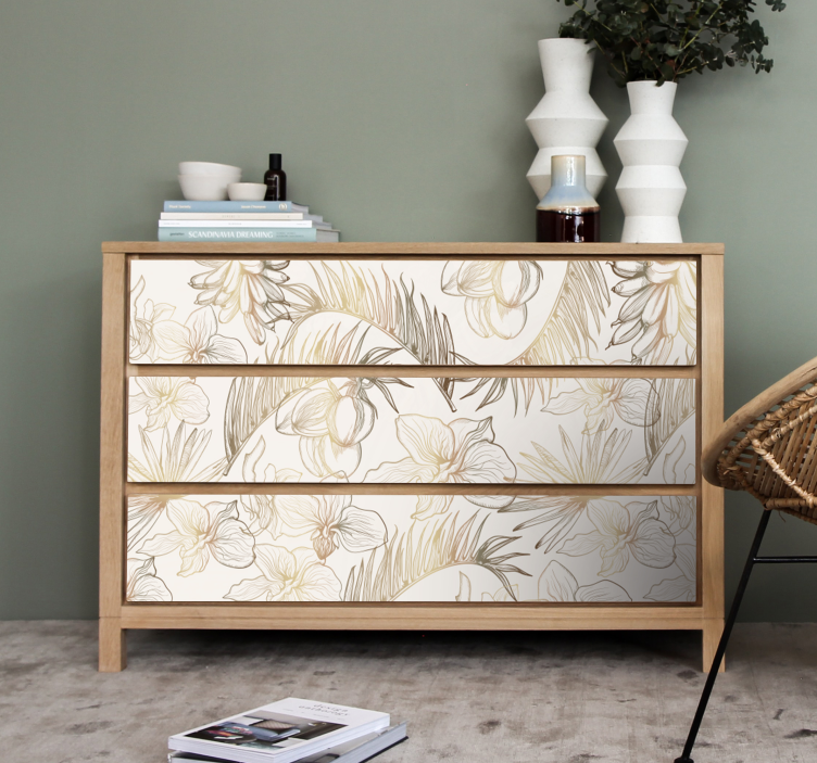 Tropic flowers  furniture decal - TenStickers