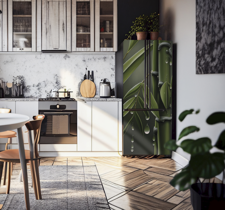 Bamboo Vinyl with Dots fridge sticker - TenStickers