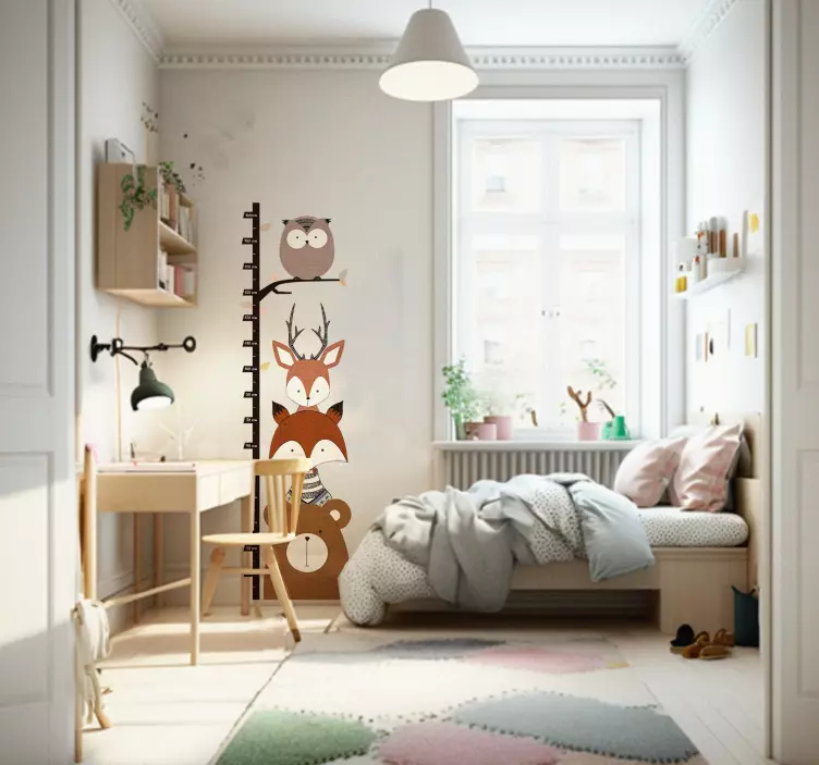 Woodland Animals Height Chart Sticker - TenStickers