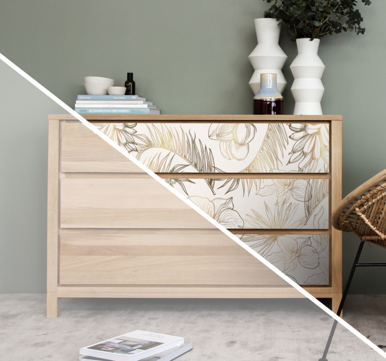 Tropic flowers  furniture decal - TenStickers