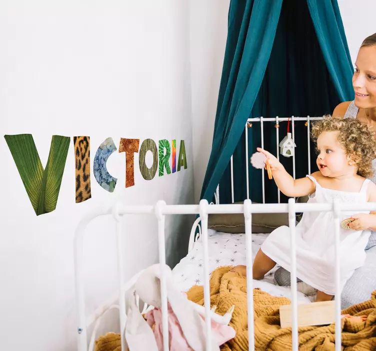 jungle texture letters custom sticker - TenStickers