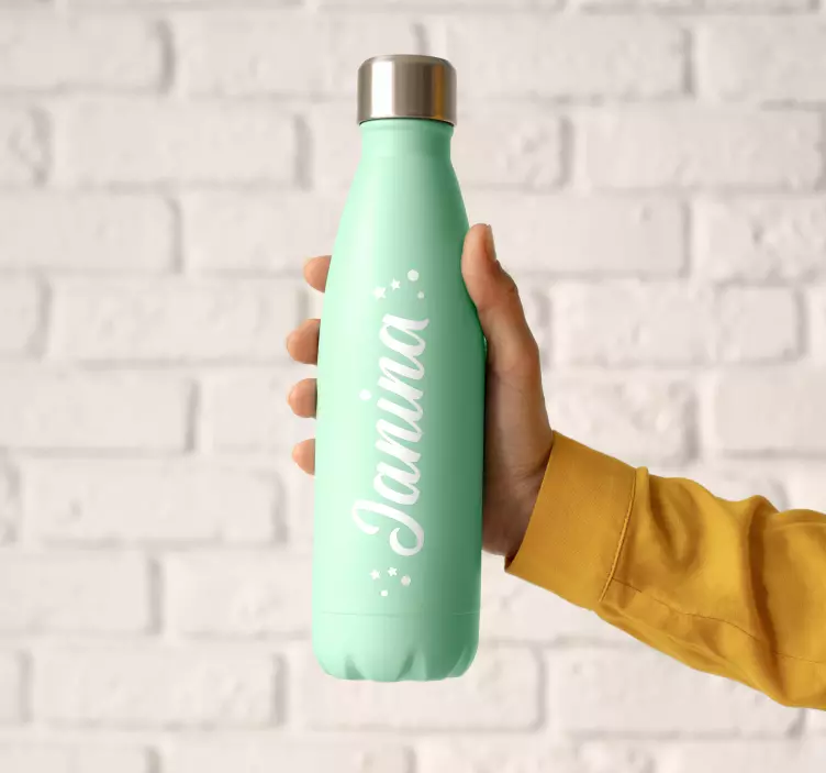 Personalised name water bottle Sticker - TenStickers