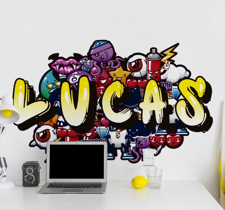 Graffiti Colorful Name urban wall sticker - TenStickers