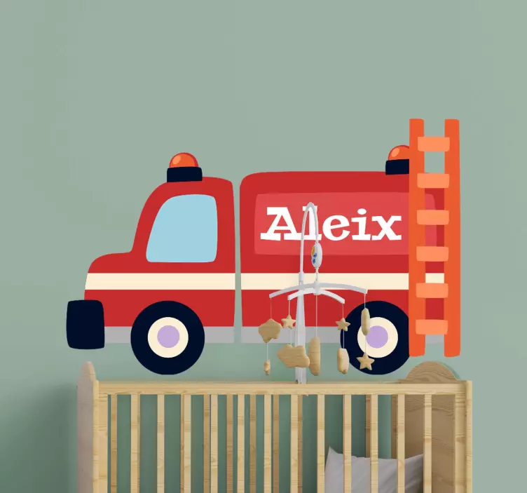 Colorful Fire Truck wall stickers for kid - TenStickers