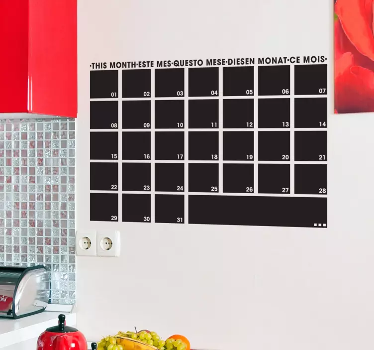 Monthly Planner Blackboard Sticker - TenStickers