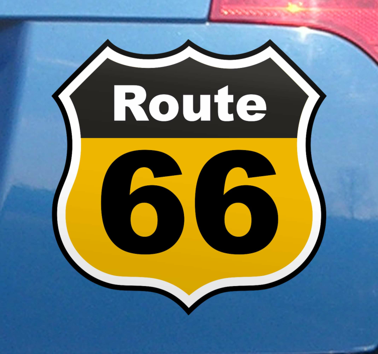 66 route with symbol car decal - TenStickers