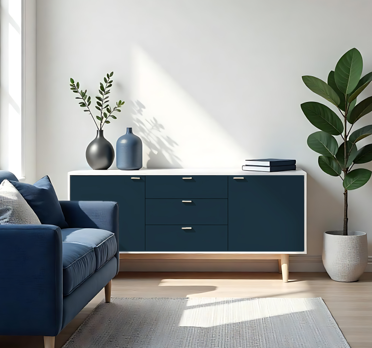 Matte Dark Blue plain sticker - TenStickers