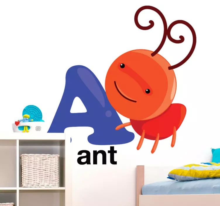 A for Ant Kids wall Sticker - TenStickers