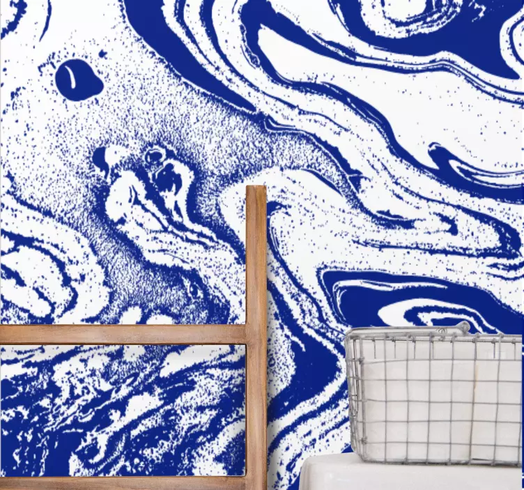 Abstract blue pattern bathroom wall sticker - TenStickers