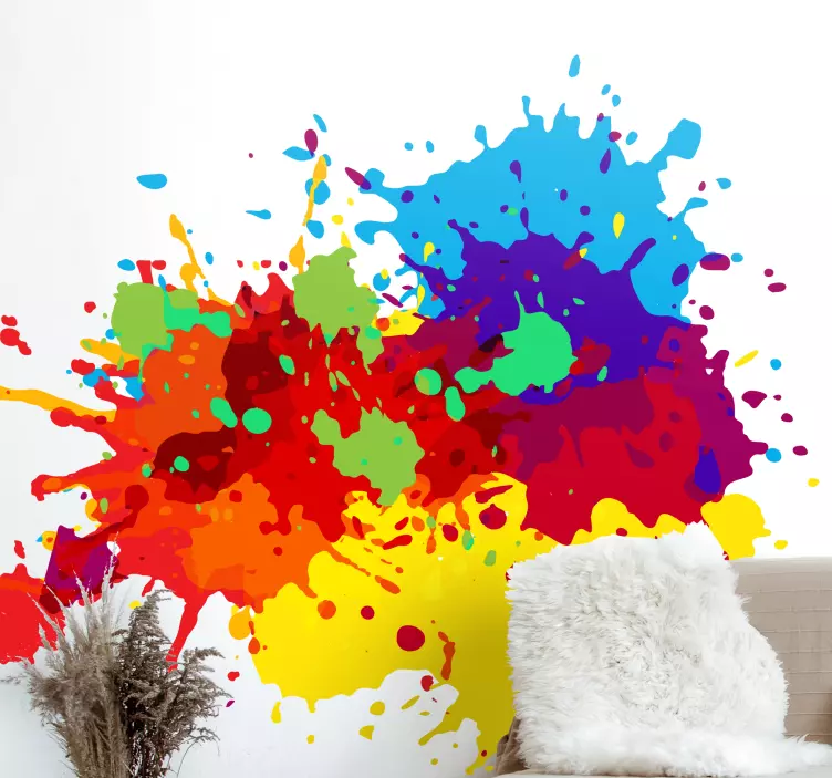 Abstract colors splash abstract wall sticker - TenStickers