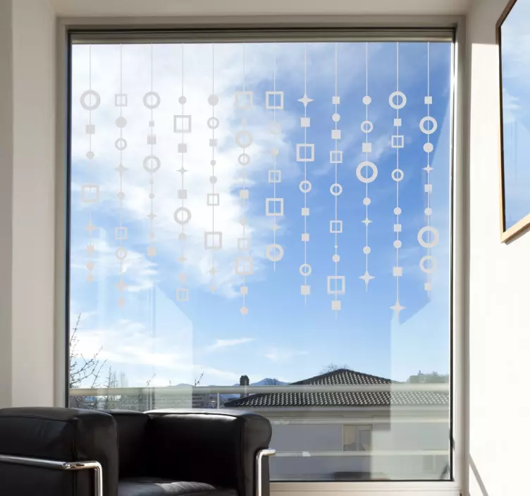 Abstract Curtain Window Decal - TenStickers