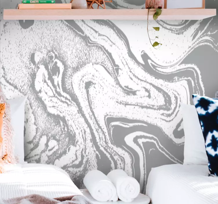 Abstract flow pattern bathroom wall sticker - TenStickers
