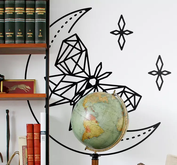 Abstract Moon Butterfly butterfly wall sticker - TenStickers