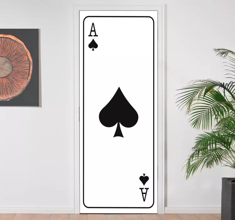 Ace Card Decorative Door Sticker - TenStickers
