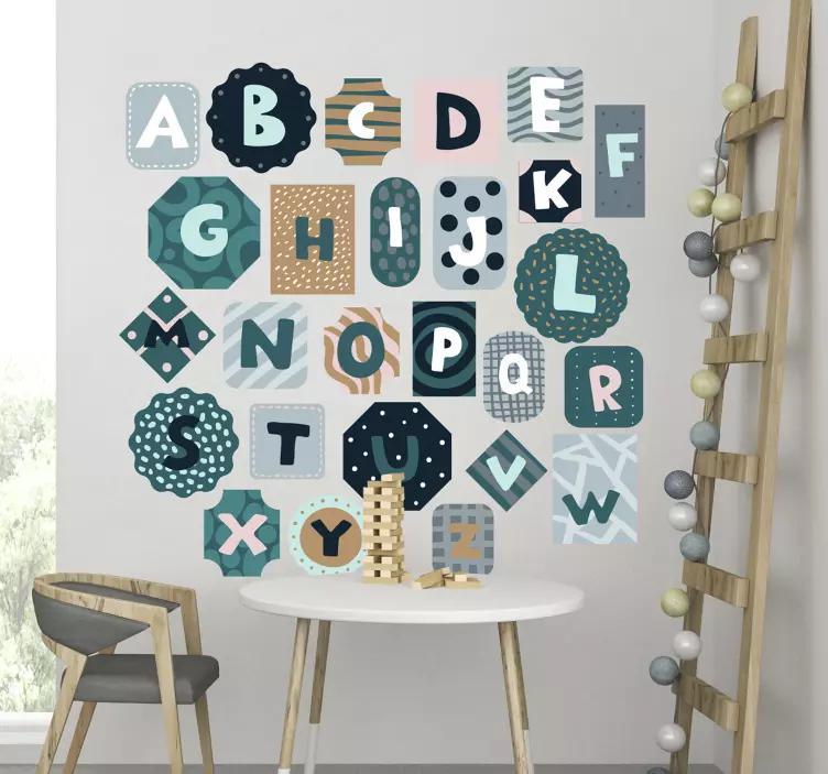 Alphabet nordic style alphabet sticker - TenStickers