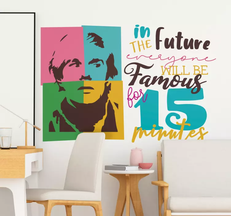 Andy Warhol Fame Quote Sticker - TenStickers