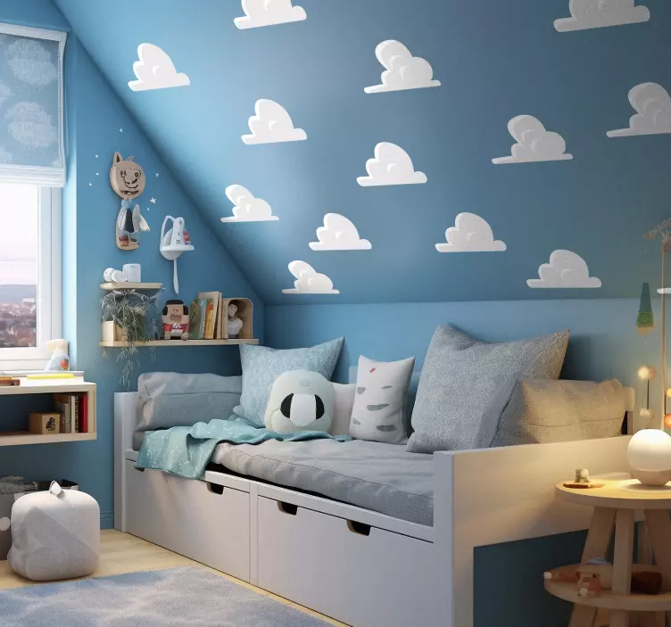 Andy's room set of clouds wall stickers children's room - TenStickers
