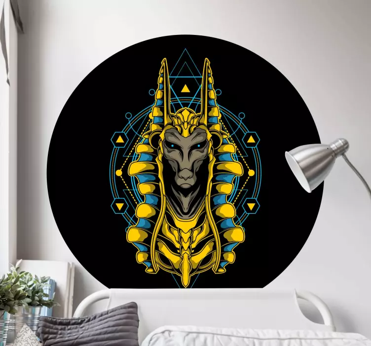Anubis head illustration politics stickers - TenStickers