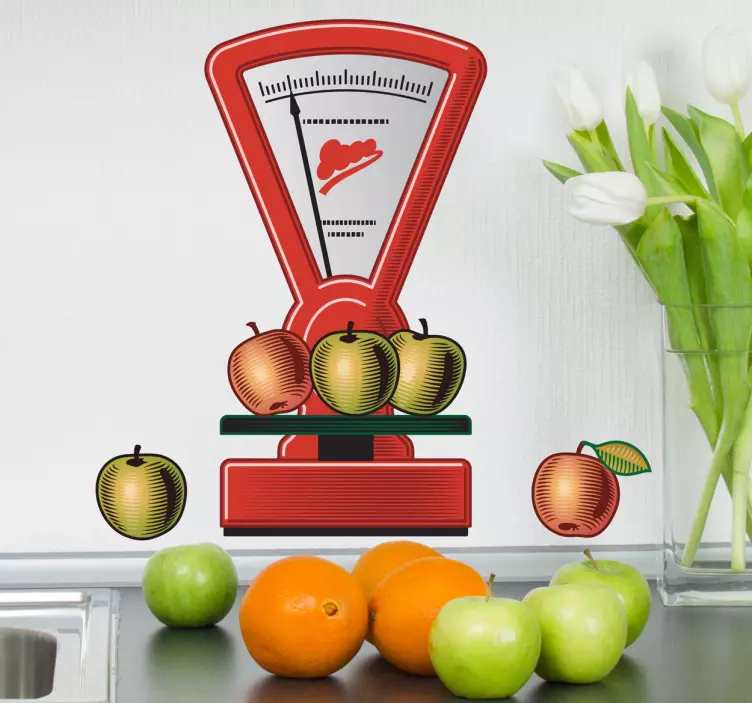 Apple Scales Kitchen Sticker - TenStickers