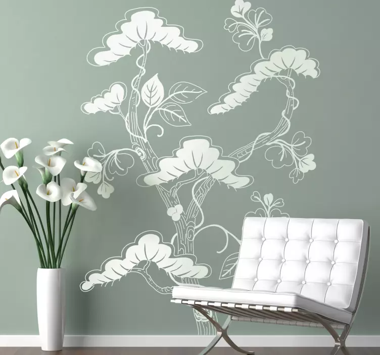 Asian Tree Wall Sticker - TenStickers