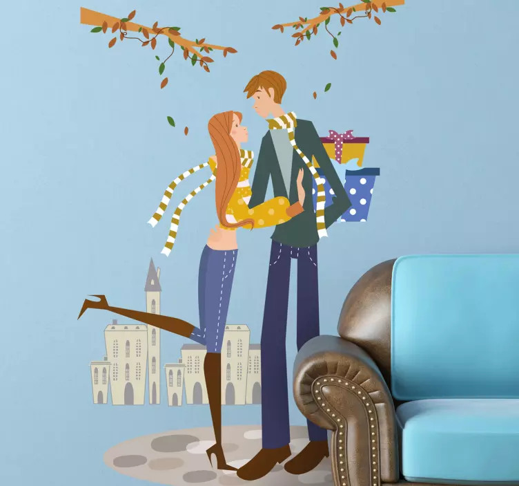Autumn Couple Wall Sticker - TenStickers