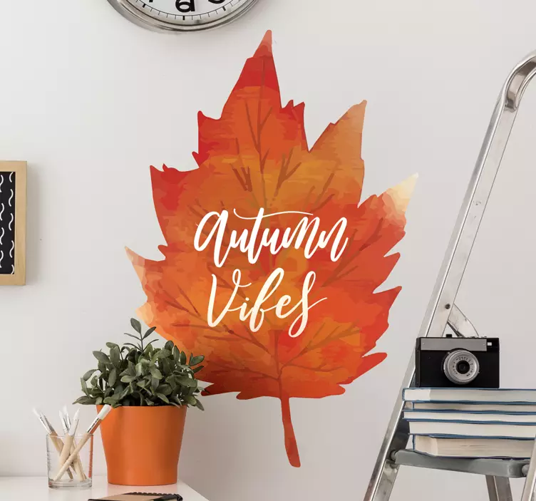 Autumn Vibes Leaf Wall Sticker - TenStickers