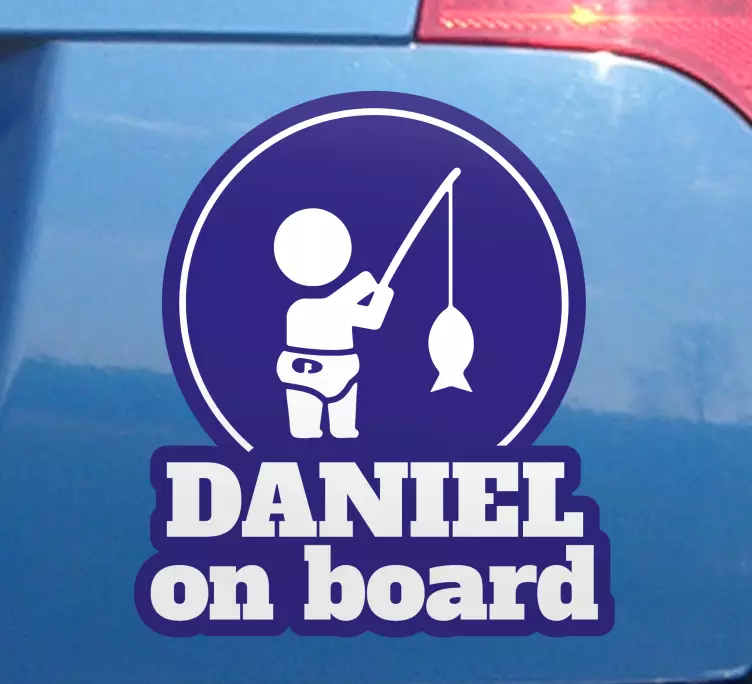 Baby on board sticker child fishing fun - TenStickers
