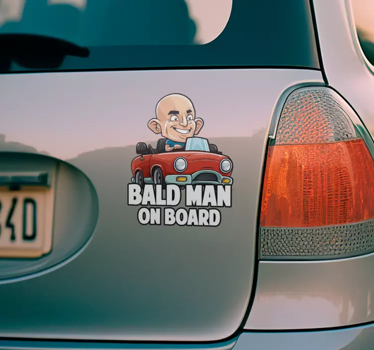 Bald onboard car decal - TenStickers