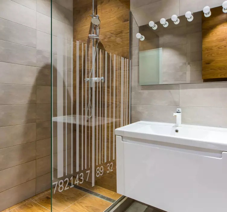 Bar code shower screen line sticker - TenStickers