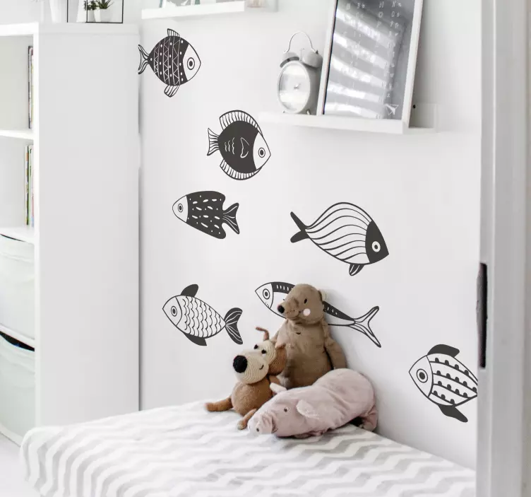 Beautiful fish pattern fish wall sticker - TenStickers
