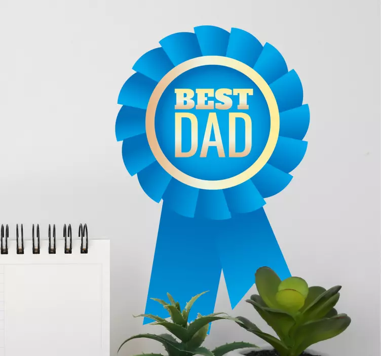 Best Dad Badge Wall Sticker - TenStickers