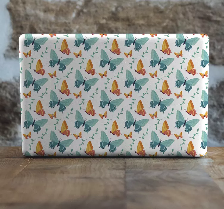 Bicolor butterflies  laptop sticker - TenStickers