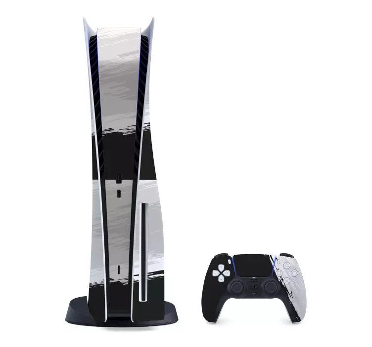 Black and white backrgound PS5 sticker - TenStickers