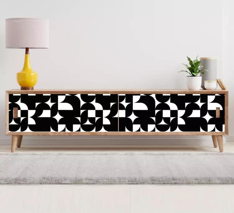 Circle geometric art pattern furniture sticker - TenStickers